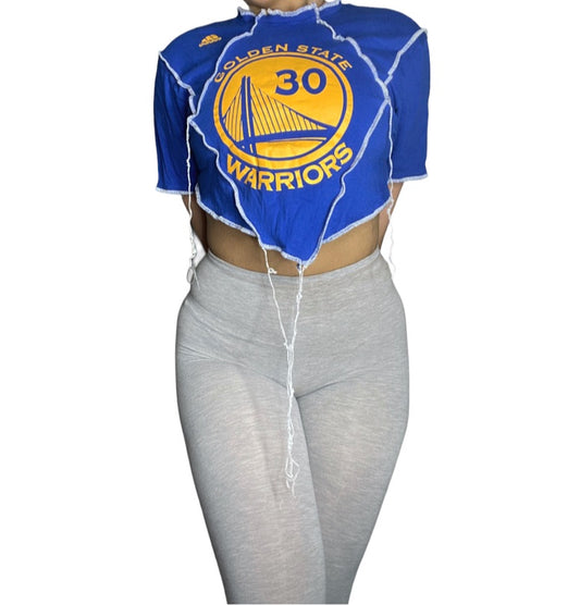 Golden State Warriors Contrast Stitch Crop Top