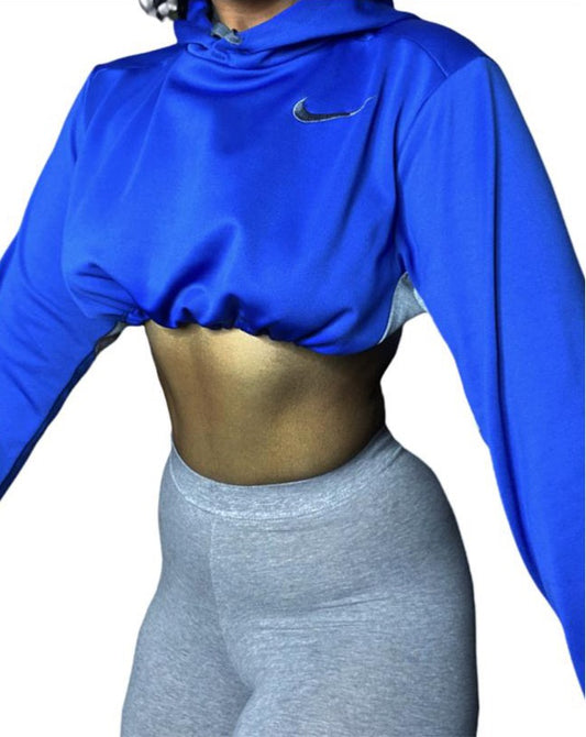 NIKE Reworked Crop Hoodie Sweatshirt