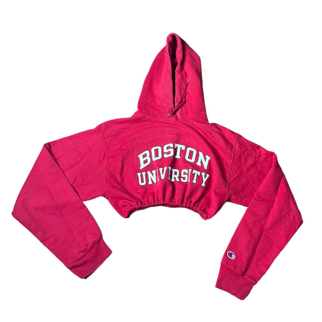 Boston University Reworked Crop Hoodie