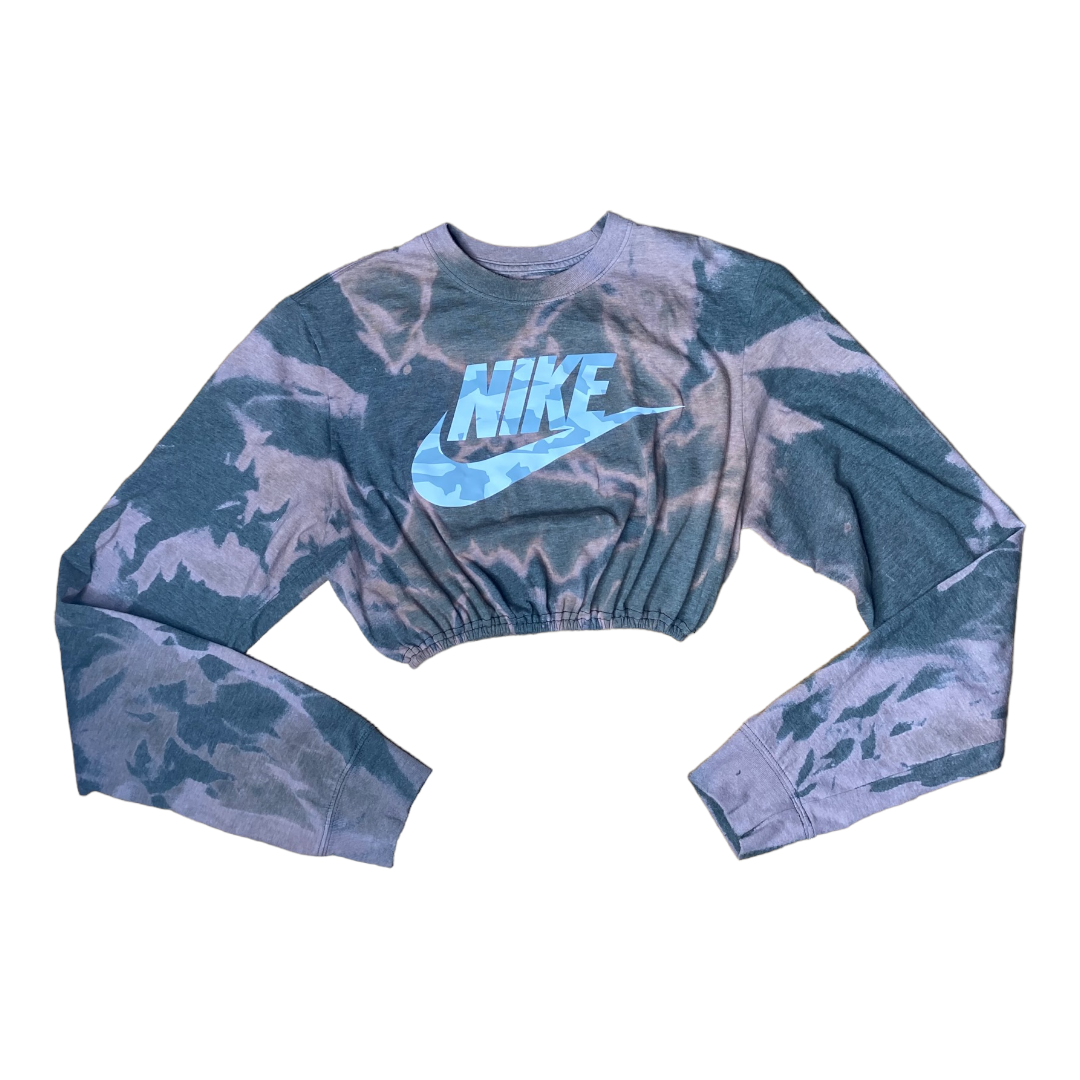 Nike Reworked Long-sleeve Bleach TieDye Crop Top