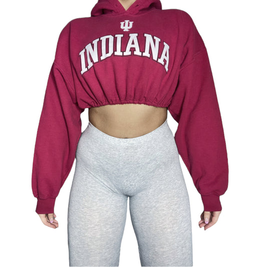 Indiana University Reworked Crop Hoodie