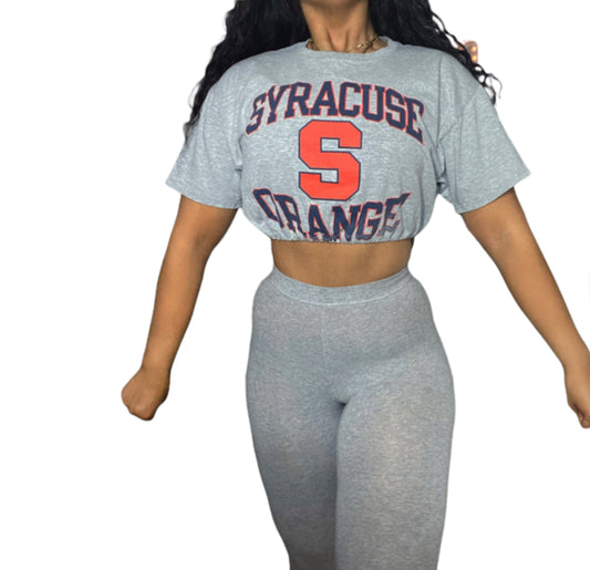 Syracuse Orange Reworked Crop Top