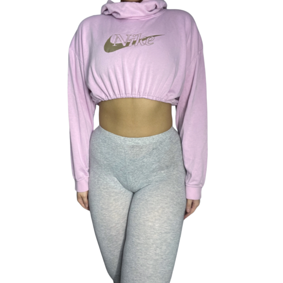 Nike Reworked Pink Crop Hoodie