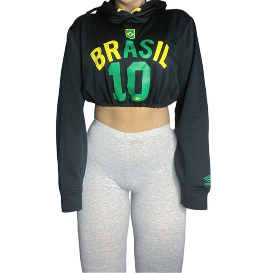 Brazil 🇧🇷 Reworked Crop Hoodie