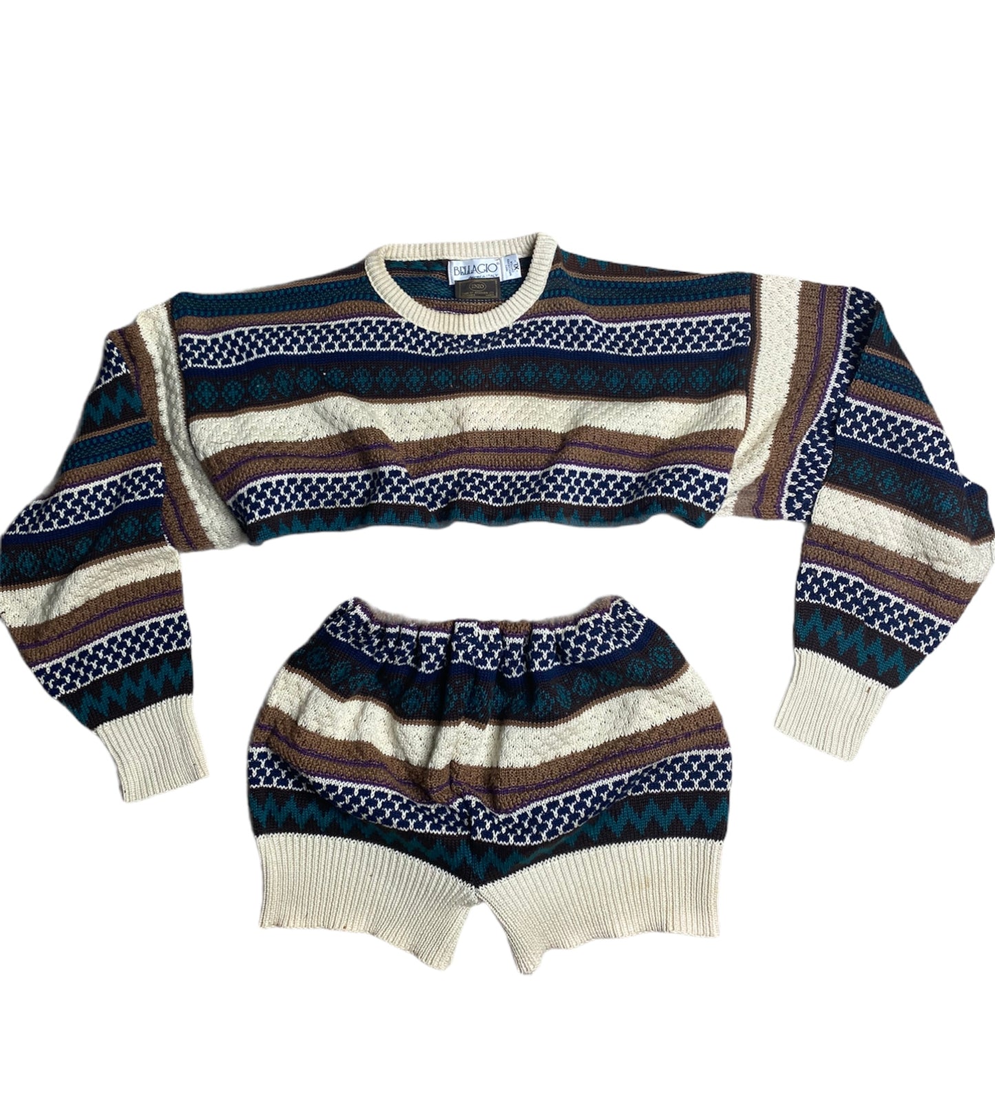 Vintage 80s/90s Reworked Knit Sweater Matching Set