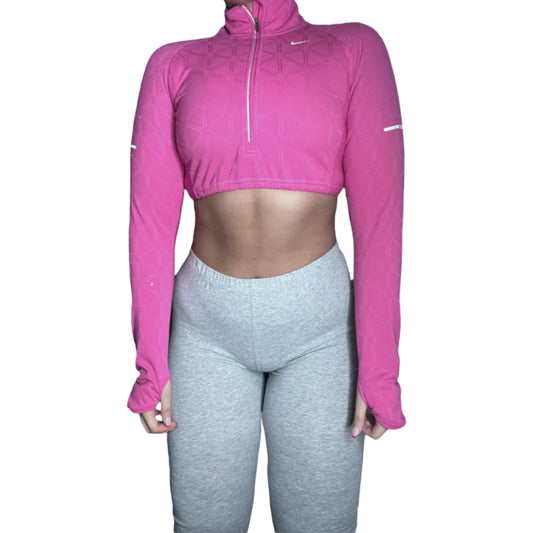 Pink Nike Reworked Crop Quarter Zip