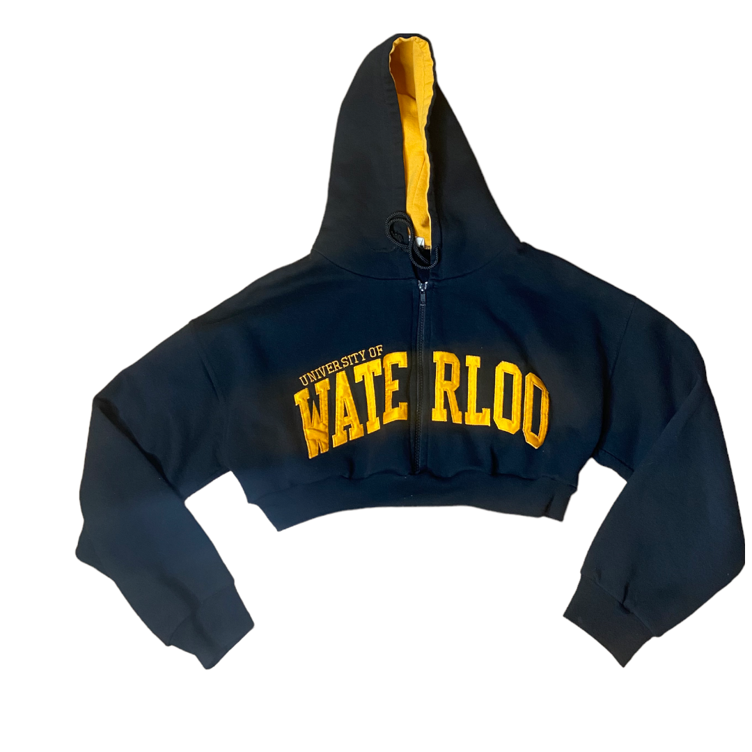 University of Waterloo Reworked Crop Hoodie