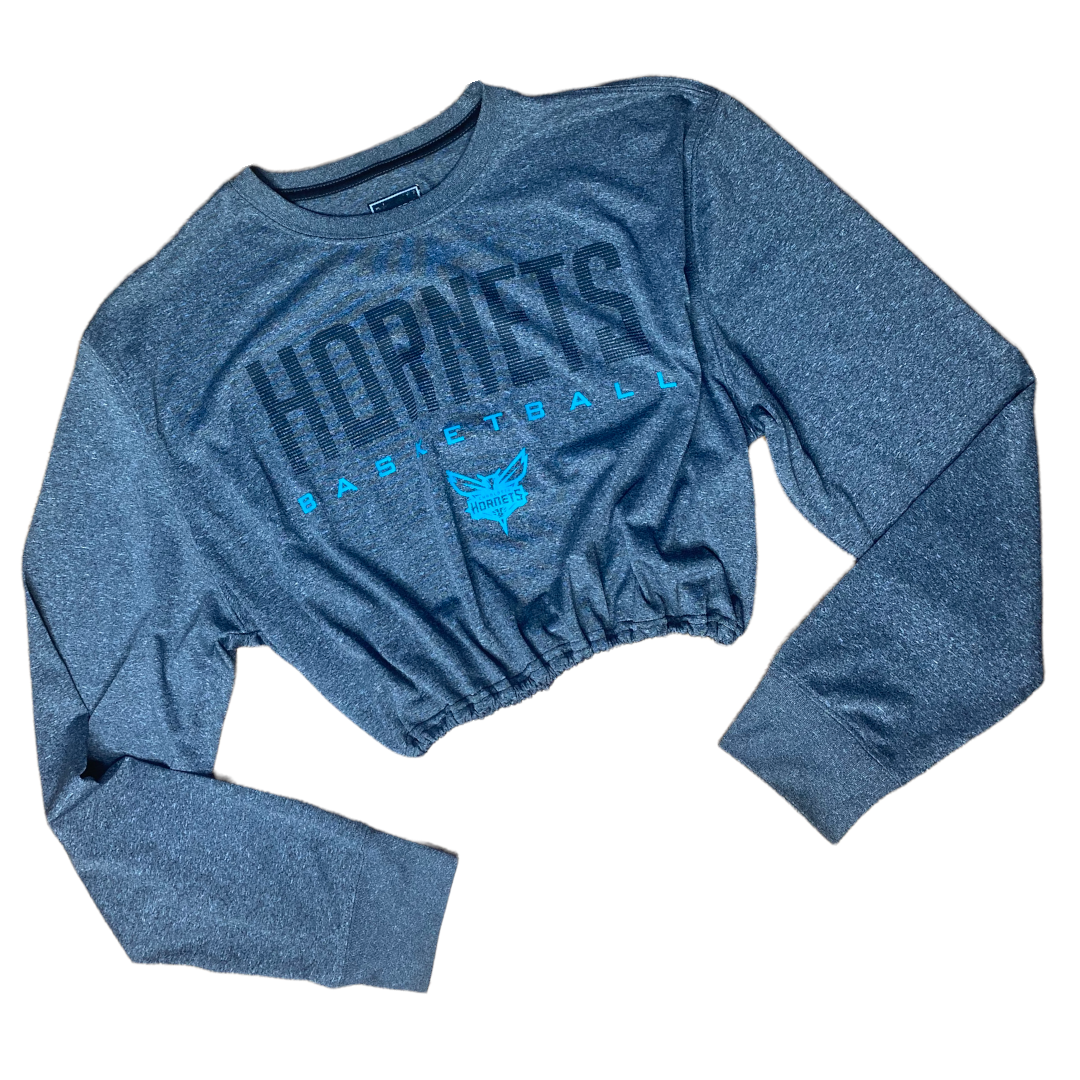 Charlotte Hornets Reworked Long sleeve Crop Top