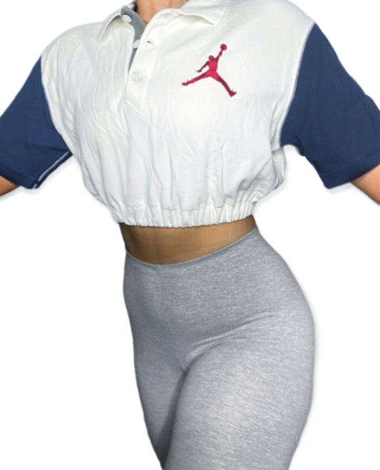 Jordans Reworked Crop Collared Top