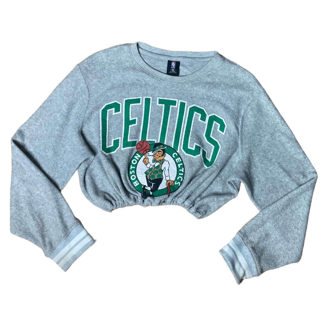 Boston Celtics Reworked Crop Crewneck