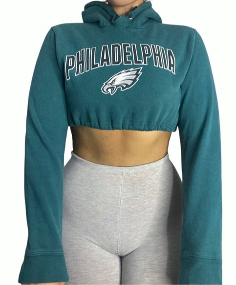 Philadelphia Eagle Reworked Crop Hoodie