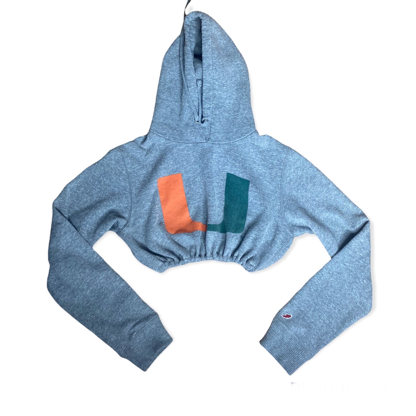 University of Miami Reworked Crop Hoodie Sweatshirt