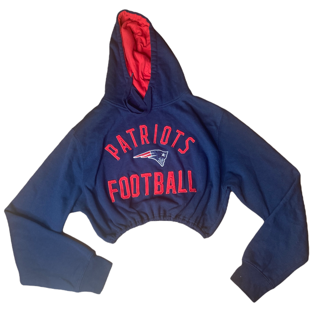 New England Patriots Reworked Crop Hoodie