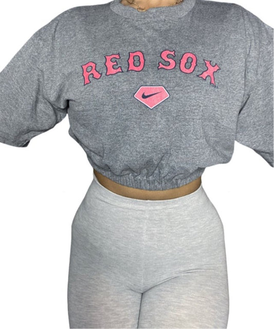 Vintage NIKE Boston Red Sox Reworked Crop Top