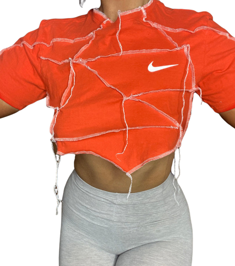 NIKE Contrast Stitch Reworked Crop Top