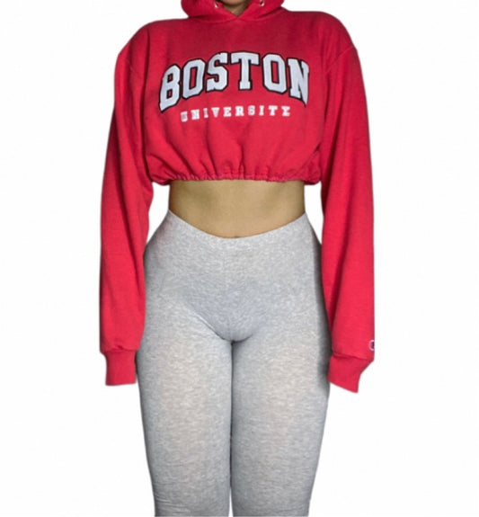 Boston University Reworked Crop Hoodie