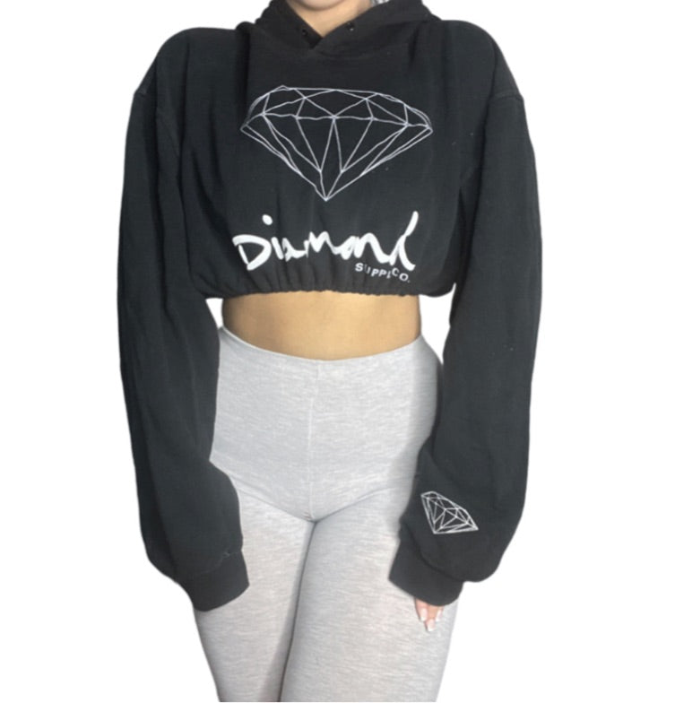 Diamond Supply Co Reworked Crop Hoodie