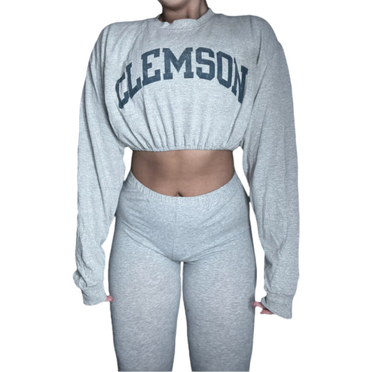 Clemson University Reworked Crop Top - Long-sleeve