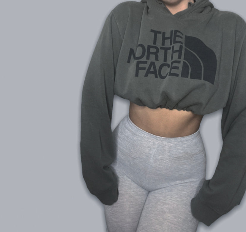 The North Face Reworked Olive Crop Hoodie