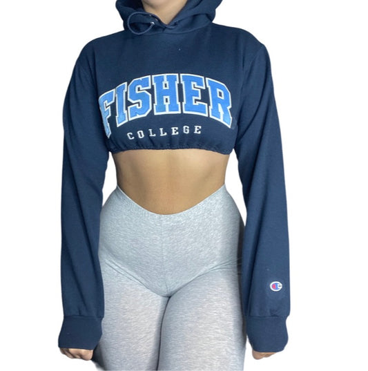 Fisher College Reworked Crop Hoodie