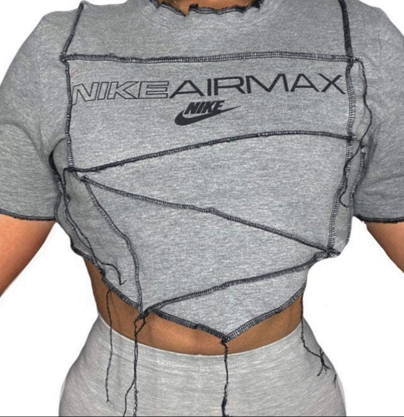 NIKE Air Max Reworked Contrast Stitch Crop Top