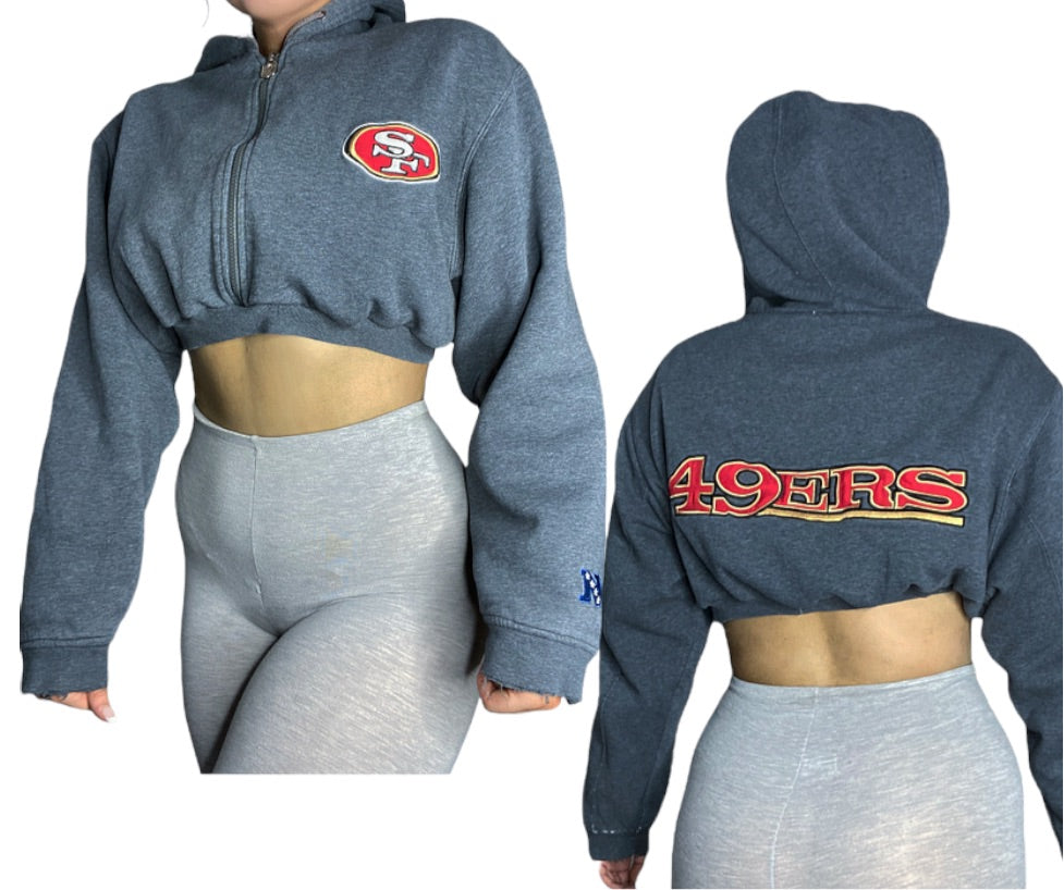 San francisco 49ers Reworked Crop Zip Up Hoodie