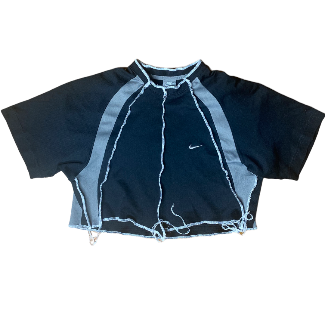 Nike y2k Reworked  Contrast Seam Crop Top