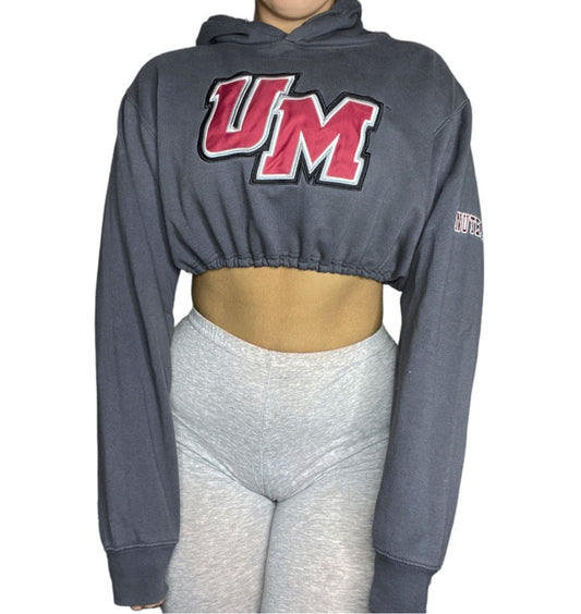 UMASS Amherst Reworked Crop Hoodie