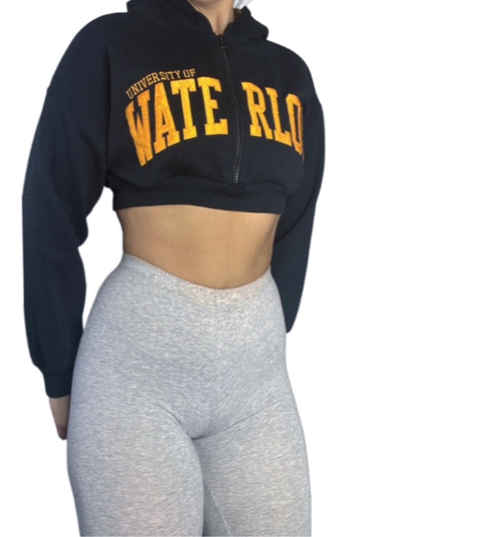 University of Waterloo Reworked Crop Hoodie