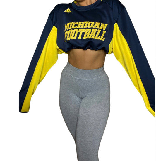 ADIDAS Michigan Football Reworked Crop Jersey Longsleeve