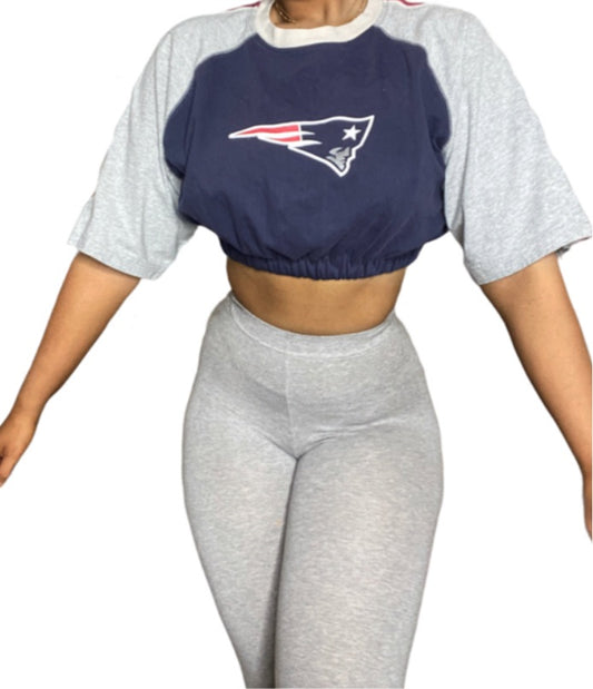 NFL New England Patriots Reworked Crop Top