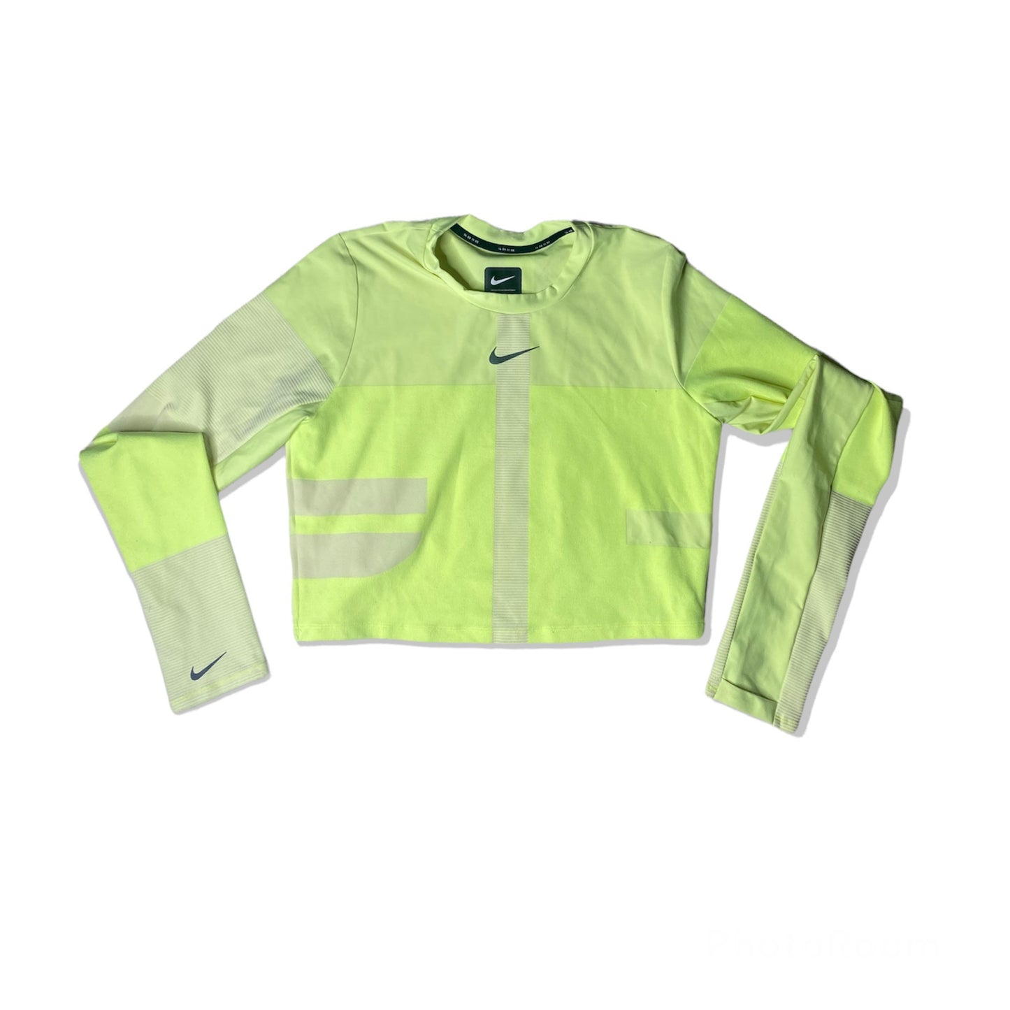 Nike Tech Neon Green Knit Spandex Crop Top