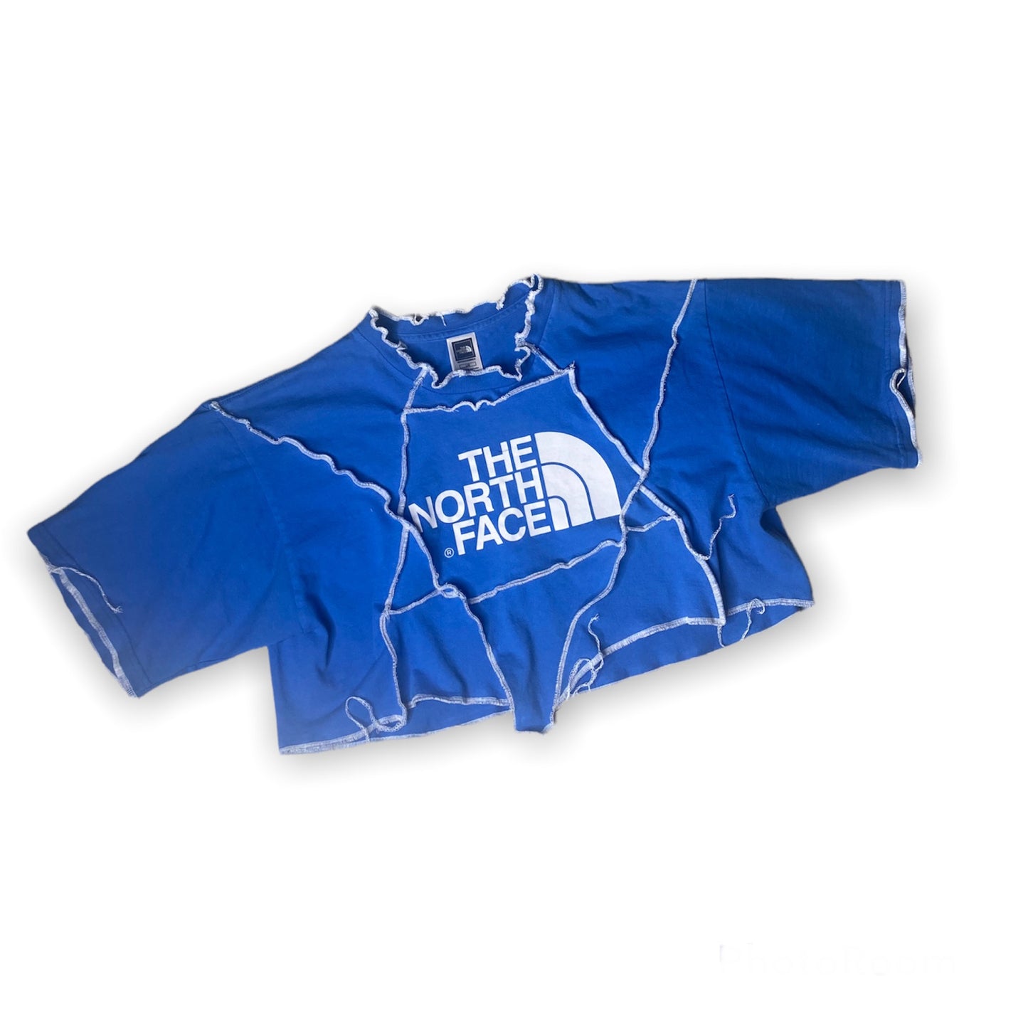 North Face Reworked Reverse Seam Patchwork Crop Top