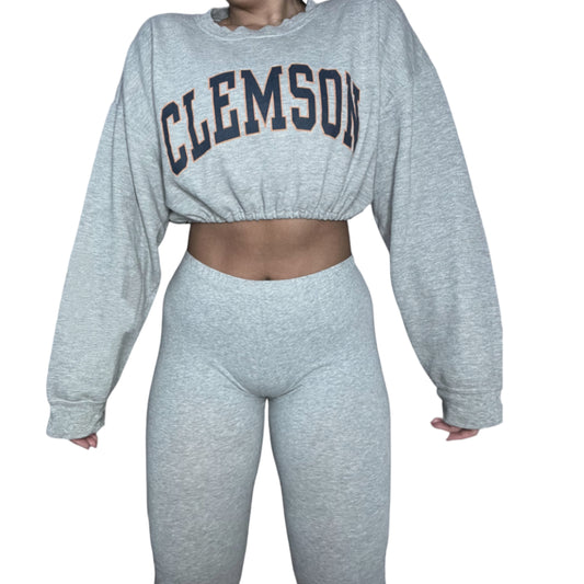 Clemson University Reworked Crop Crewneck