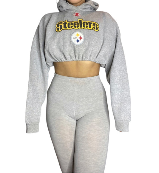 Pittsburg Steelers Reworked Crop Hoodie