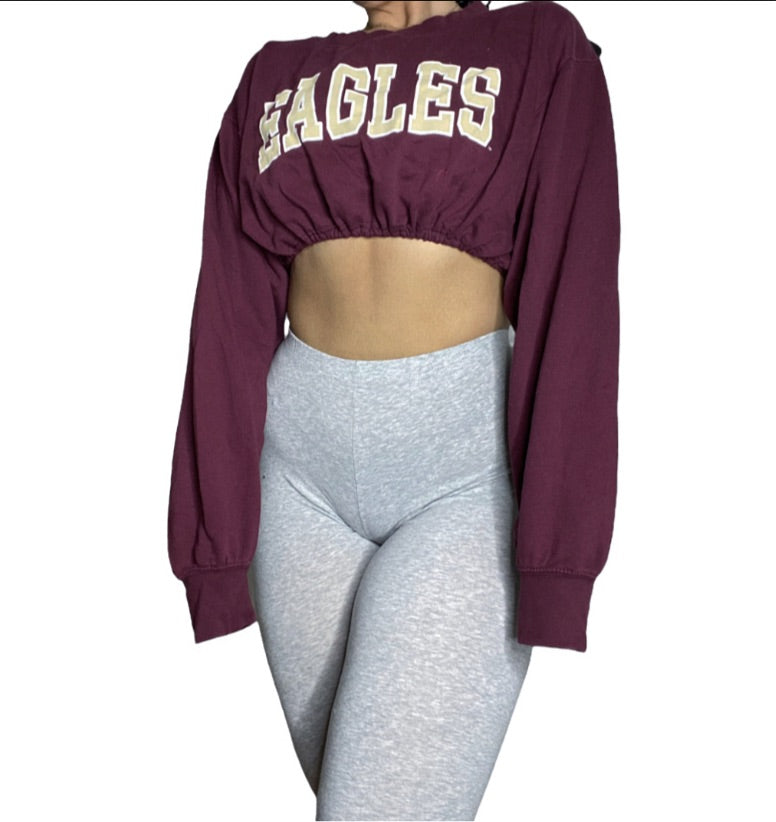 Boston College Eagles Reworked Crop Crewneck