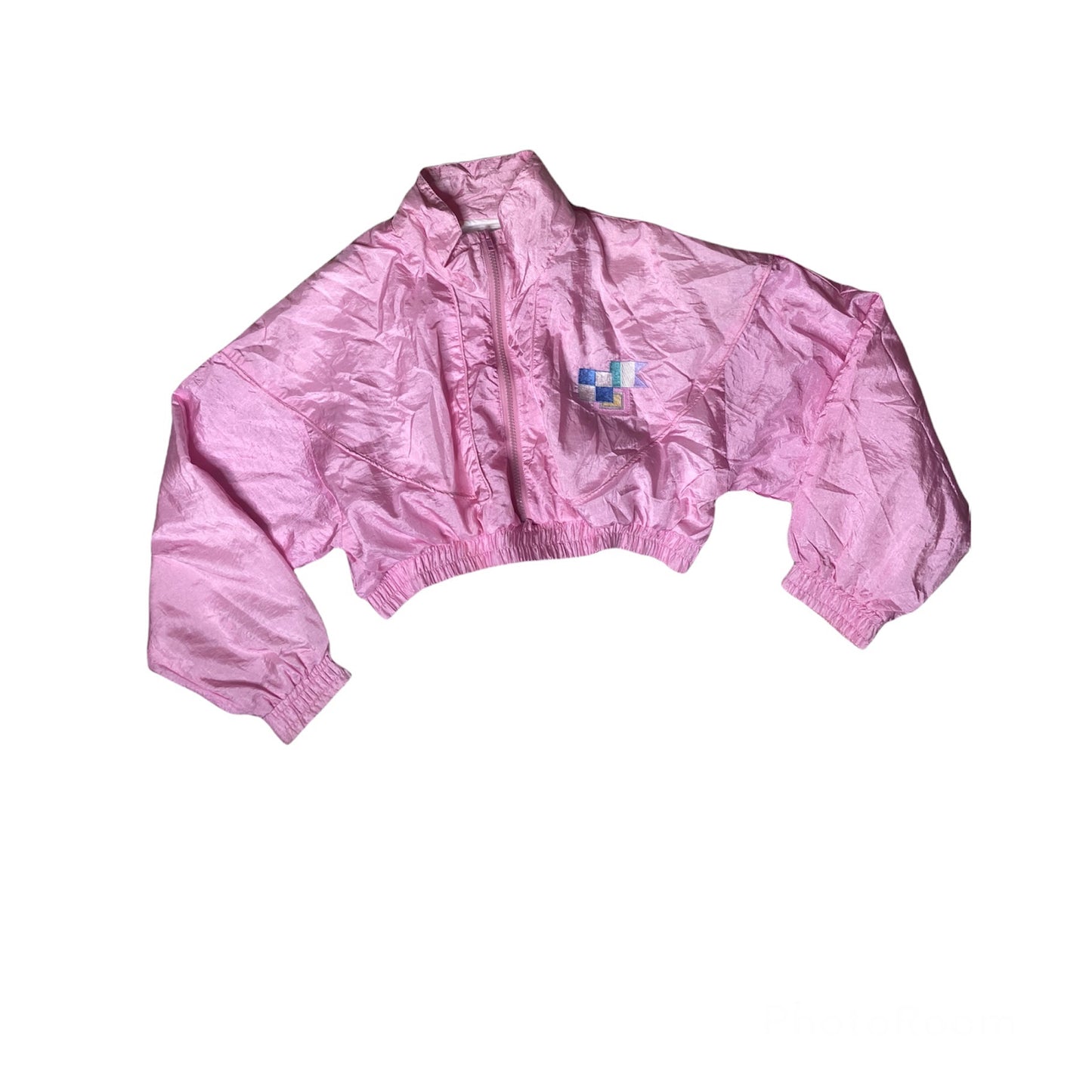 Vintage Reworked Retro Windbreaker Crop Zip