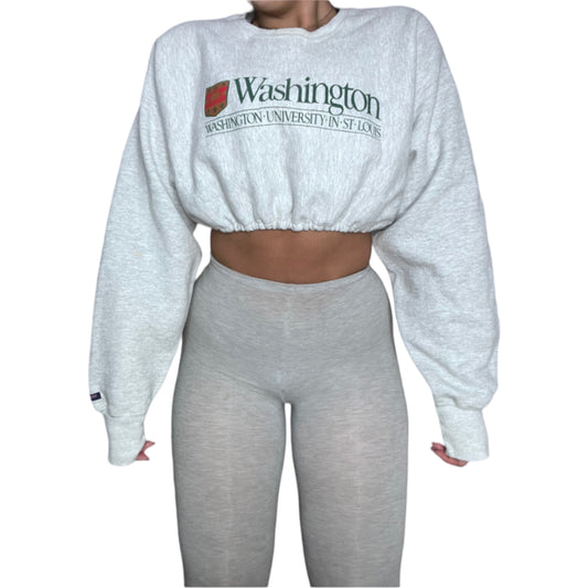 Washington University in St. louis Reworked Crop Crewneck Sweatshirt