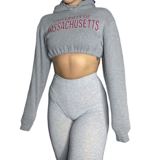 Umass Amherst Reworked Crop Hoodie