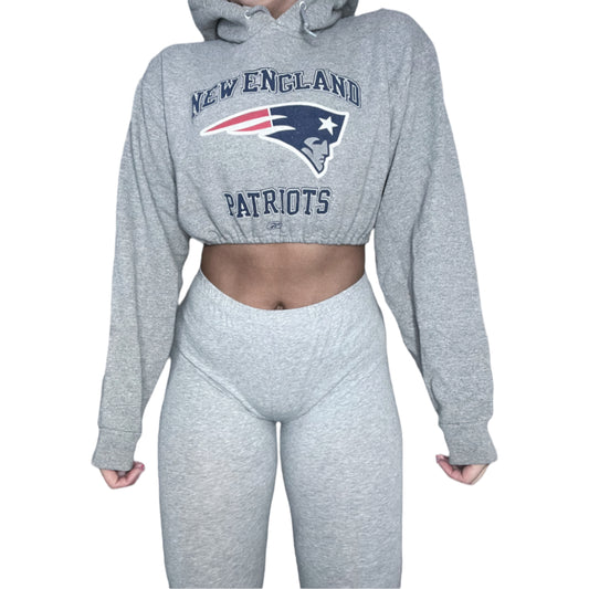 New England Patriots Reworked Crop Hoodie