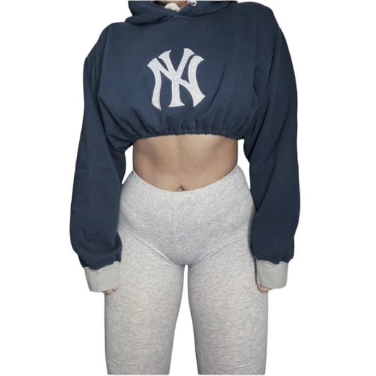 New York Yankees Reworked Crop Hoodie