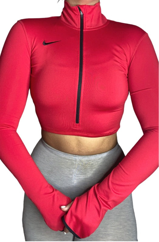 NIKE Reworked Crop Zip Up Sweatshirt