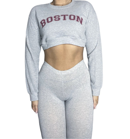 Boston Reworked Crop Crewneck