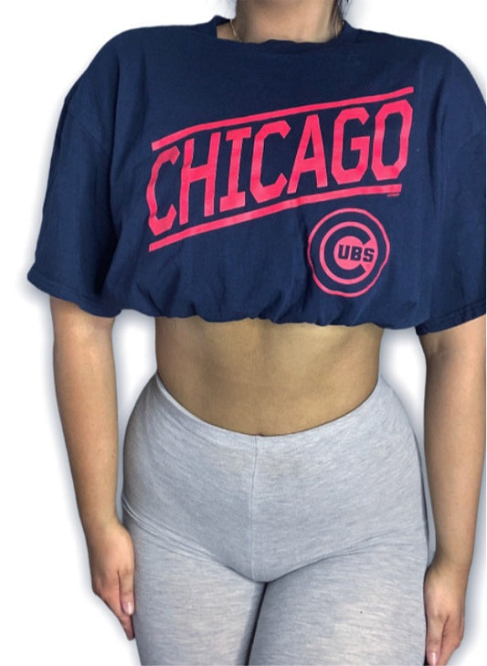 Chicago Cubs Reworked Crop Top