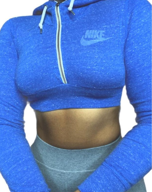 NIKE Reworked Crop Zip Up Hoodie