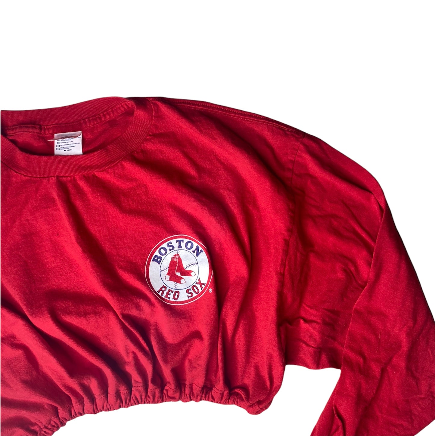 Boston Red Sox Reworked Long-sleeve Crop Top